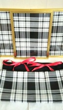 Picture Frame Gold Cushion Shabby Chic Tartan Wall Art Black White Home Decor 