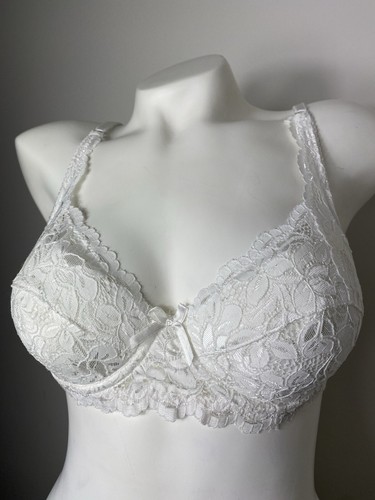 Floral lace cream bra padded - floral,
