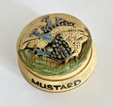 Douglas Studio Pottery Clay Mustard Pot Quail Fowl Bird Lid USA Southwestern