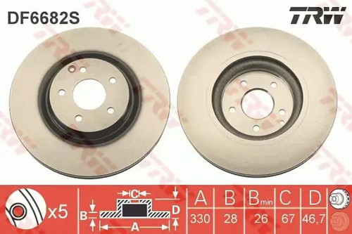 Brake disc vented - 2x,