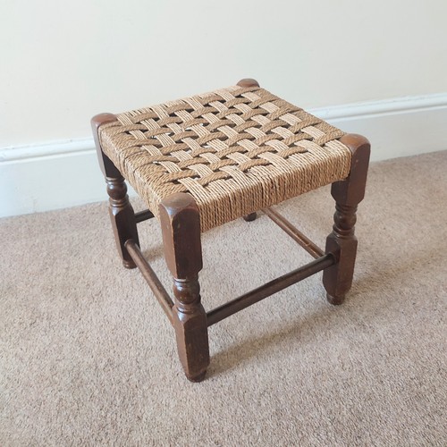 Vintage rush stool low oak - low,