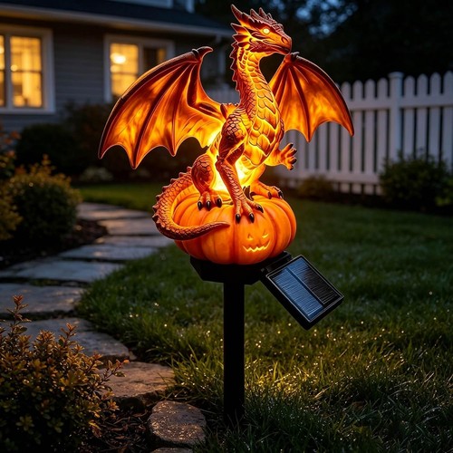 Halloween dragon solar garden - dragon,