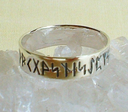 Silver rune ring polished - silver,