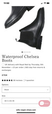 Will’s Vegan Shoes Waterproof Chelsea Boots Black Size 4