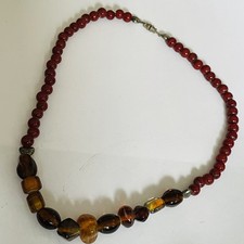 Vtg Red Carnelian Beaded