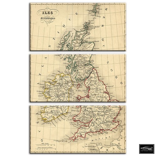 Old vintage atlas maps - vintage, uk