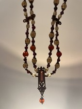 Vintage Past Times Celtic Design Beaded Necklace. New In Box