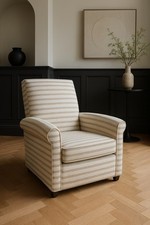 Rare John Hutton for Donghia Striped Armchair – Luxury Designer Statement Piece