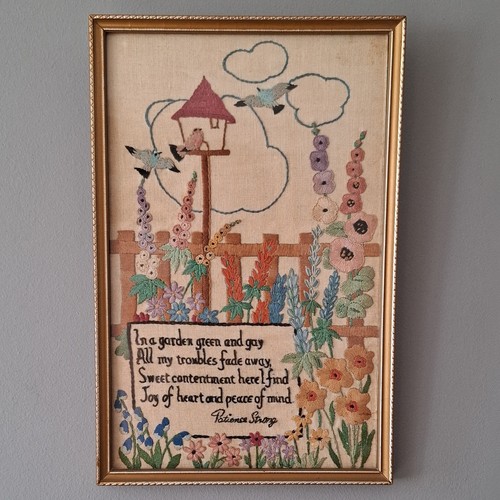 Vintage framed embroidered - framed,