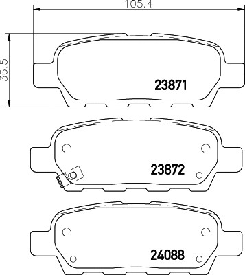 Rear brake pad set - brake,