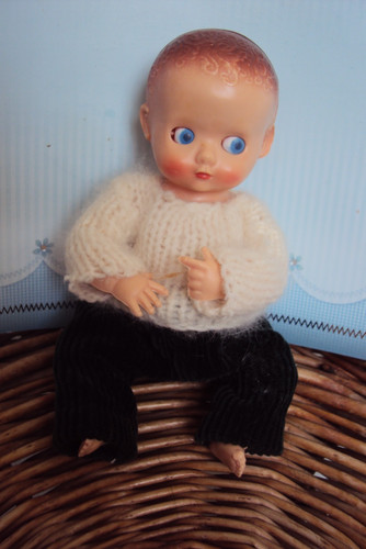 Vintage doll early - doll, painted