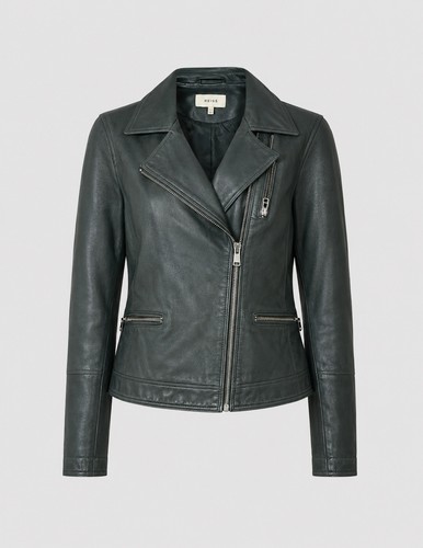 Reiss green lamb leather moto - reiss,