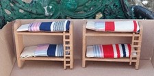 Vintage Wood Doll House Miniature Bunk Beds With Bedding * VERY CUTE!! RARE