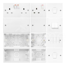 Switched plug sockets - switched, white