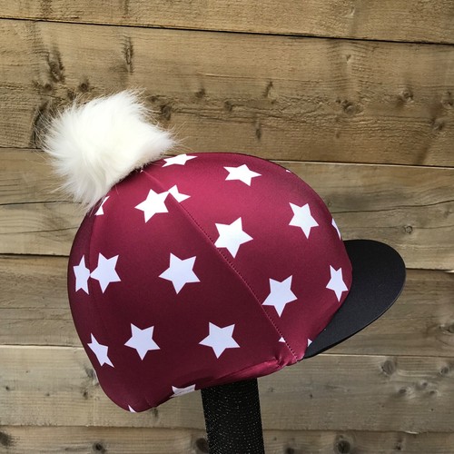 Horse riding hat silk - fur, pom