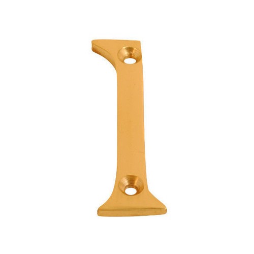 Polished brass numerals door - numerals,