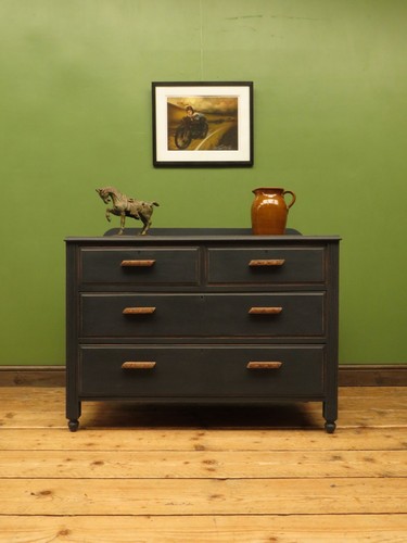 Antique art deco black chest - art,