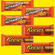 3x Reeses Peanut butter cups Twin & 3x Nutrageous Chocolate Bars BB:17/05/2026