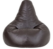 Giant Dark Brown Faux Leather Lounger Beanbag