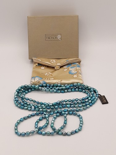 Honora blue freshwater - blue, pearl