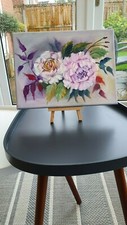 Original oil painting  roses flowers floral gift present impressionism picture