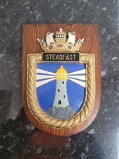 HMS steadfast Royal Navy Wooden Wall Plaque Crest Shield lighthouse unique l WW2