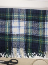 Scottish Wool Tartan Check Throw Blanket 150 x 150 cm green Black blue White 