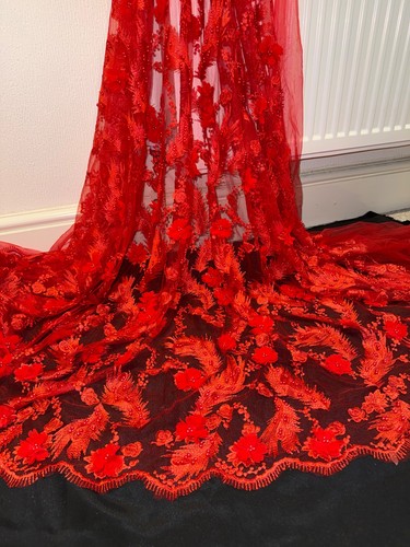 Meter red floral pearl - red,