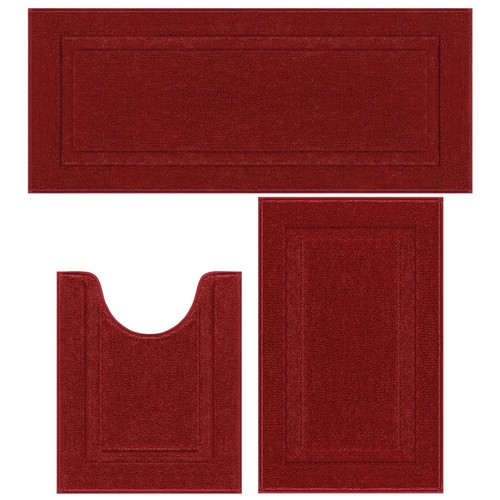 Red bathroom rugs - red, pcs