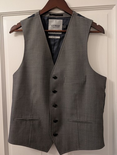 Topman grey waistcoat 44r - topman,