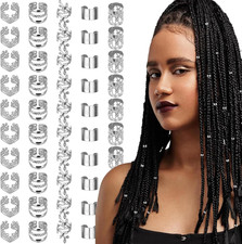50 PCS Silver Dreadlock Beads
