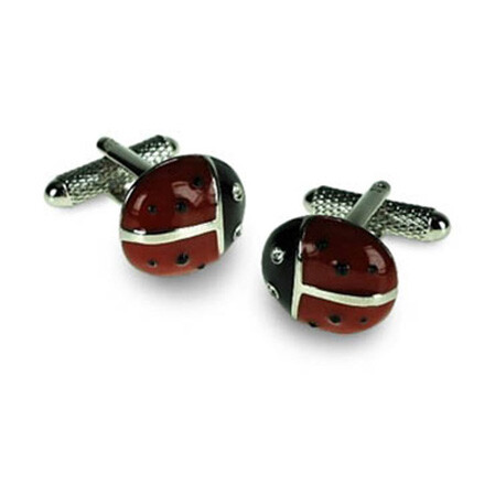 Ladybird shaped cufflinks - shaped,