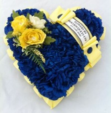  Heart Artificial Silk Funeral Flower Tribute Wreath Memorial Personalised Dad