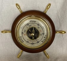 Vintage Shortland Bros. Nautical Ship's Wheel Aneroid Barometer c.1950’s