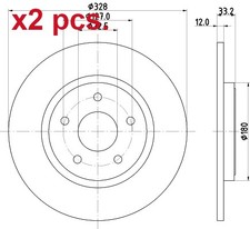 X2 PCS REAR BRAKE DISC ROTOS