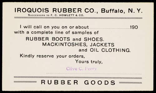 C1905 iroquois rubber - rubber, co