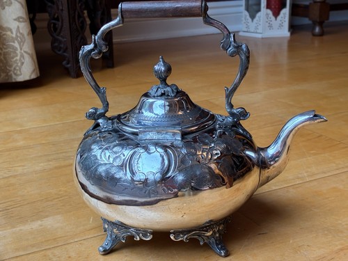 Victorian silver plated kettle - victorian,