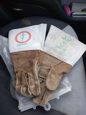 Polyco Tough Anti-Syringe Safety Gloves Leather Gauntlet Brown Size 11 Steel PPE