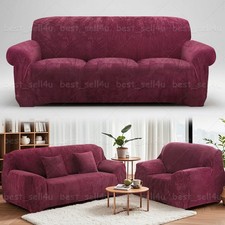 Plush Sofa Covers 1/2/3/4 Seater Velvet Elastic Fabric Couch Slipcover Protector