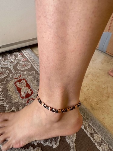 Heart copper magnetic anklet - copper,