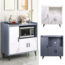 Wooden Marble Effect 3 Doors Kitchen Cabinet Buffet Storage Sideboard Cupboard