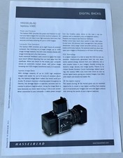 Hasselblad Ixpress V96C Digital Back - 2004 A4 Advertising Sheet