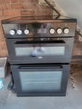 Beko 60cm Freestanding Double Oven Electric Cooker - black. 