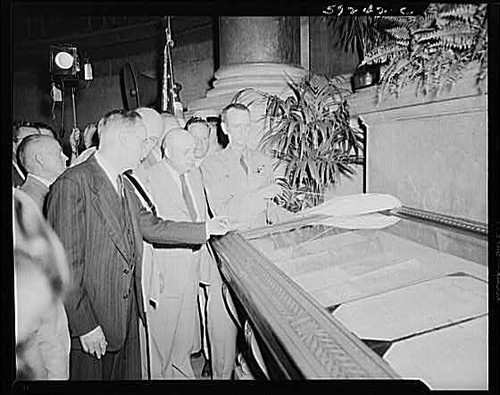 1930s men exhibit display - men, at