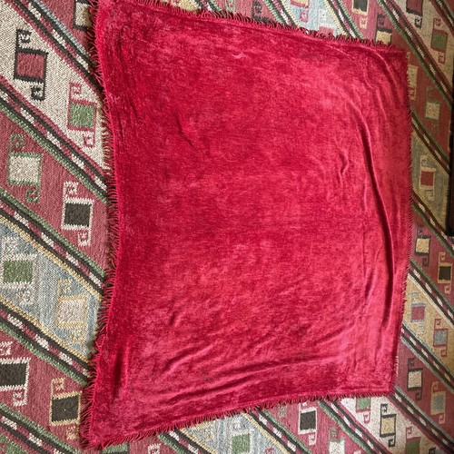 Lovely red antique chenille - red,