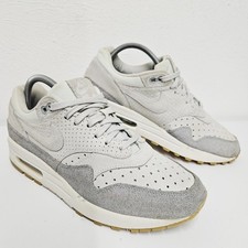 Nike Air Max 1 Premium Barely Grey Size UK 7 Suede Trainers 454746-019 Gum Sole 