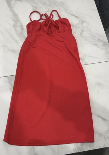 Boohoo red dress thin - dress, 8