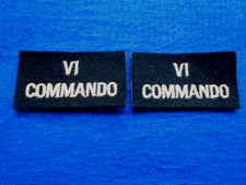 PAIR BRITISH ARMY  VI (6TH) COMMANDO WOVEN CLOTH SHOULDER TITLES