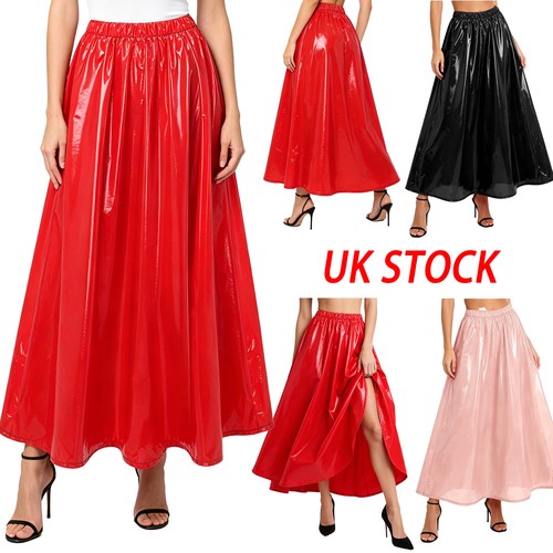 Women vinyl long skirt - vinyl,
