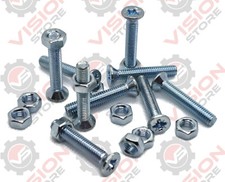 M3 M4 M5 MACHINE SCREWS POZI COUNTERSUNK BOLTS AND NUTS ZINC